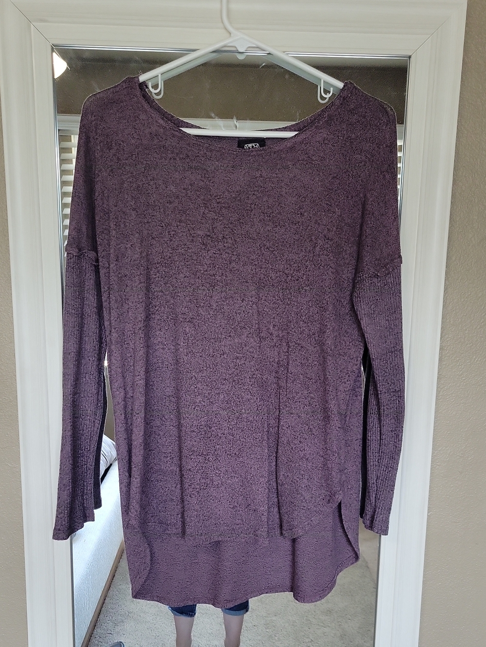 Bobeau Mauve Scoop-Neck Knit Pullover